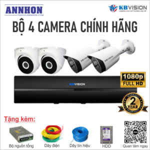Trọn bộ 4 camera KBvision 2mp